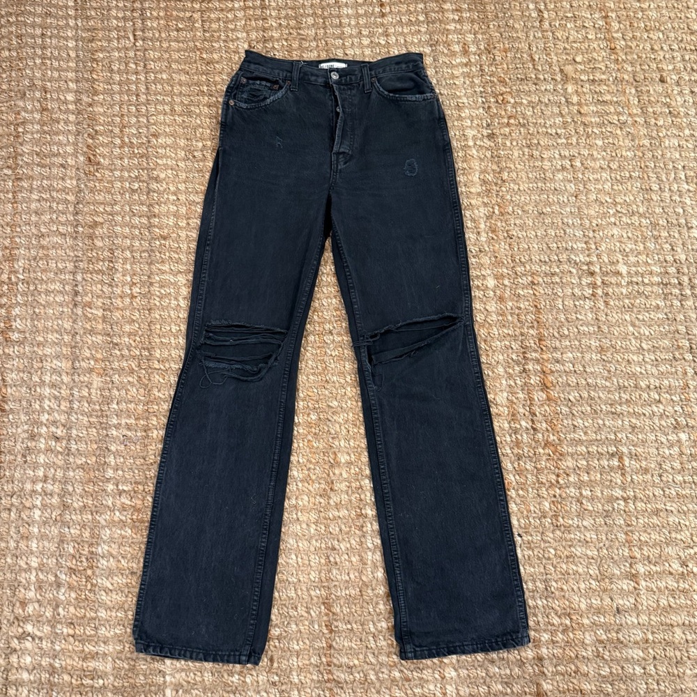 Re/Done High Rise Loose in Washed Black
